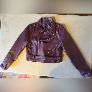 Windsor Women's Burgundy Moto Jacket